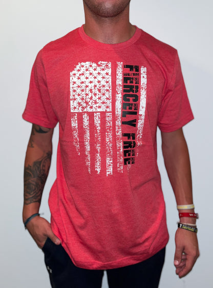 Heather Red Fourth of July T-shirt (American Flag)