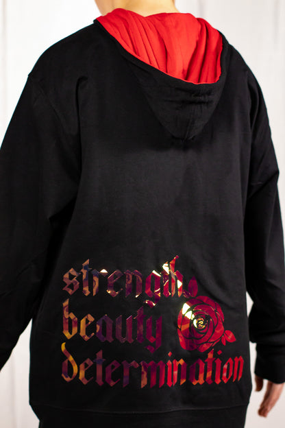 Unisex Black and Red Holographic Sweatshirt