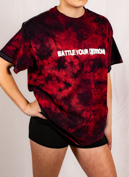 Unisex Red and Black Tie Dye T-Shirt