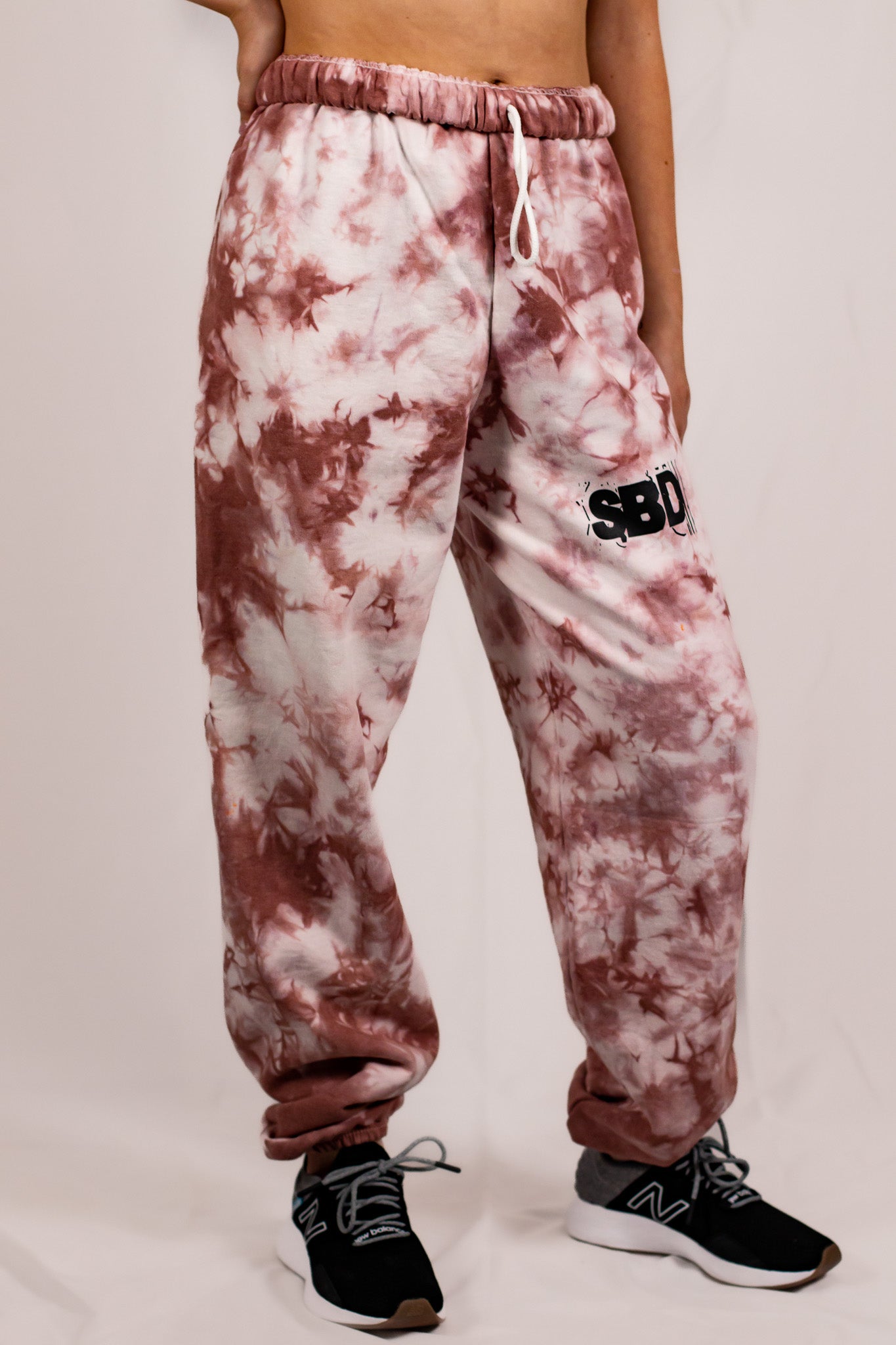 Unisex Mauve Pink Crystal Tie Dye Sweatpants (Matching Set)